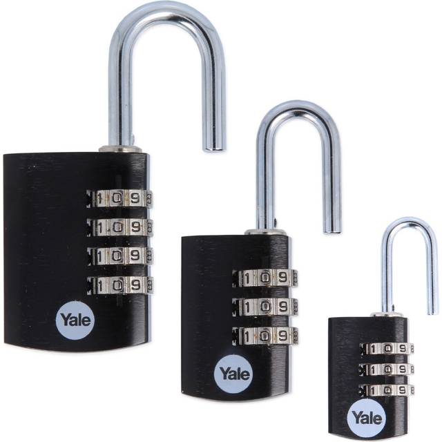 Choose Size Yale Black Combination Padlocks Home Travel Security Protection Uk