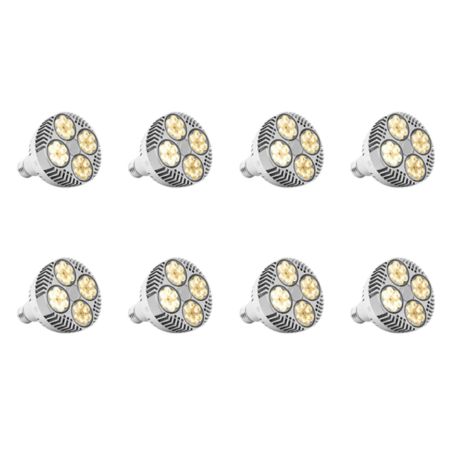 8X E27 Plant Lamp Light Bulb 35W LED Plant Grow Light Full Spectrum Warm White Light for Indoor Garden Greenhouse