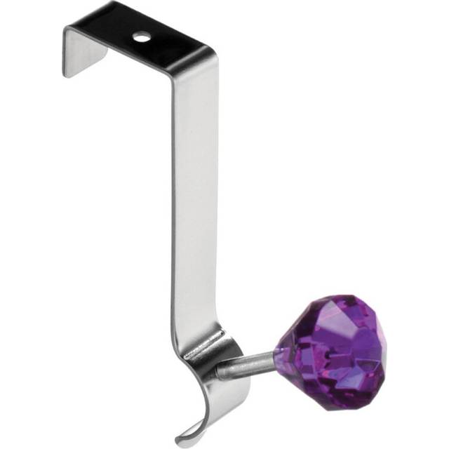 Over door hook single purple gem crystal diamante style clothes coat rack hanger
