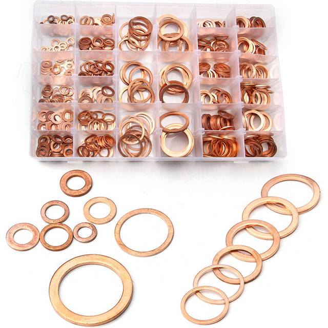 568pcs Copper Washers Gaskets M6 M8 M9 M10 M12 M14 M16 M18 M20 M22 M24