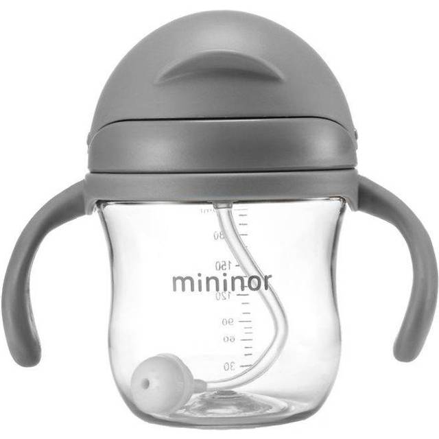Mininor Sugrörskopp - Tritan - 220ml - Grå