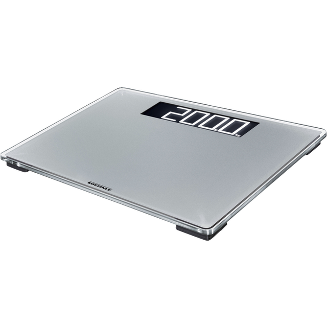 Soehnle Digital Scale Style Sense Comfort 600, Extra Large Bathroom Digital Scales, White Weighing Scales, Safety Glass Weight Scales for Body Weight,
