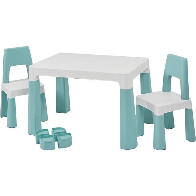 Liberty House Toys Kids White/Green Height Adj Table/Chairs, Green