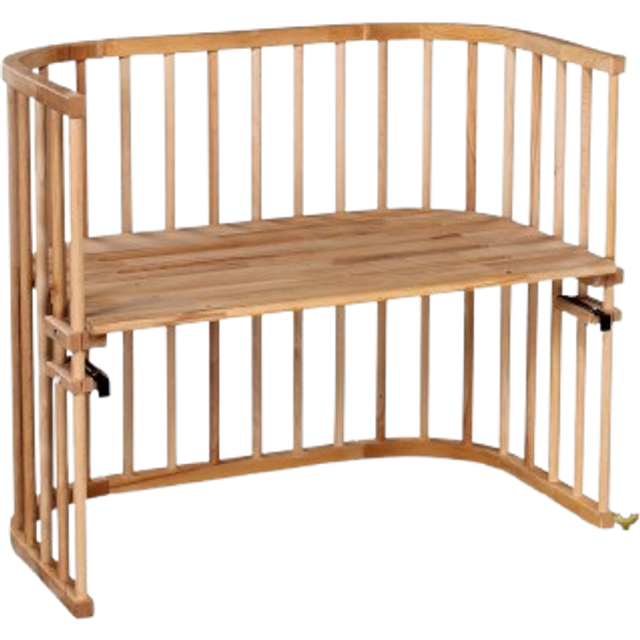 babybay Sidosäng av bok kompakt och omvandlingsbar/höjd steglöst justerbar (utan madrass, oljad kärnbok, maxi (B x D x H): 96 x 54 x 79 cm))
