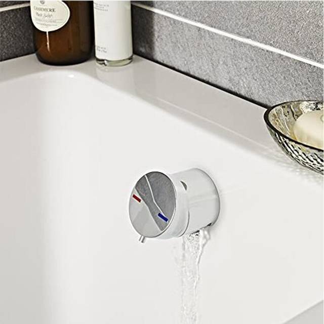 Mixer tap waste overflow bath filler clicker temperature control chrome enki w59