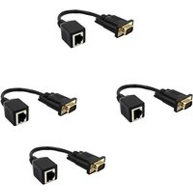4X VGA to RJ45 Adapter Network Cable to VGA Network Cable Connector Monitor to Network Cable Connector VGA Extender