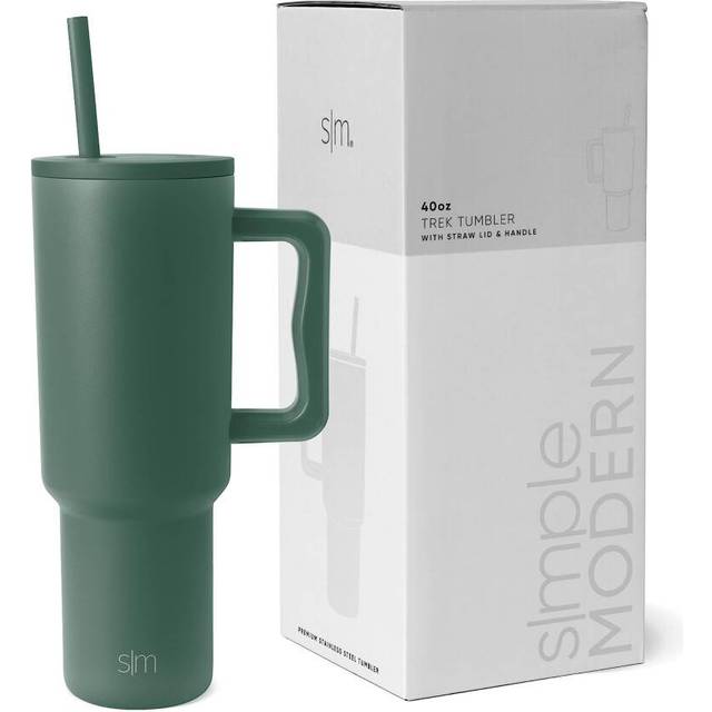 Simple Modern 40 oz Tumbler with Handle and Straw Lid | Insulated Cup Reusable Stainless Steel Water Bottle Travel Mug Cupholder Friendly | Gifts for