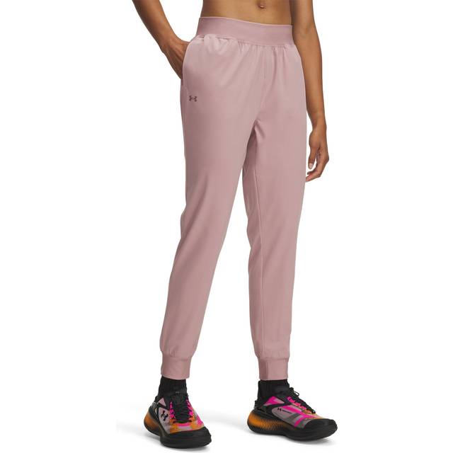 Under Armour Rival Women's Hi Rise Woven Joggers, Black / White