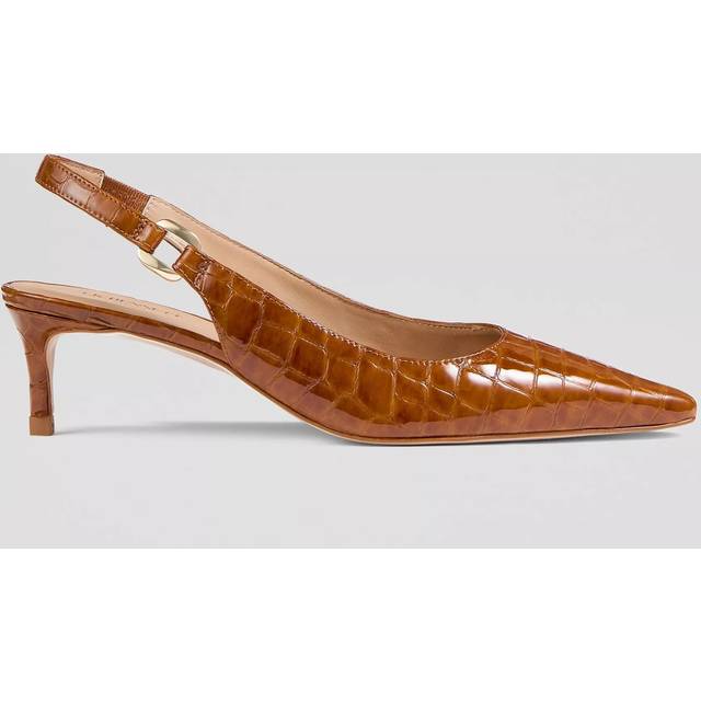 L.K. Bennett Lettie Tan Leather Slingback Open Courts - 39, Tan