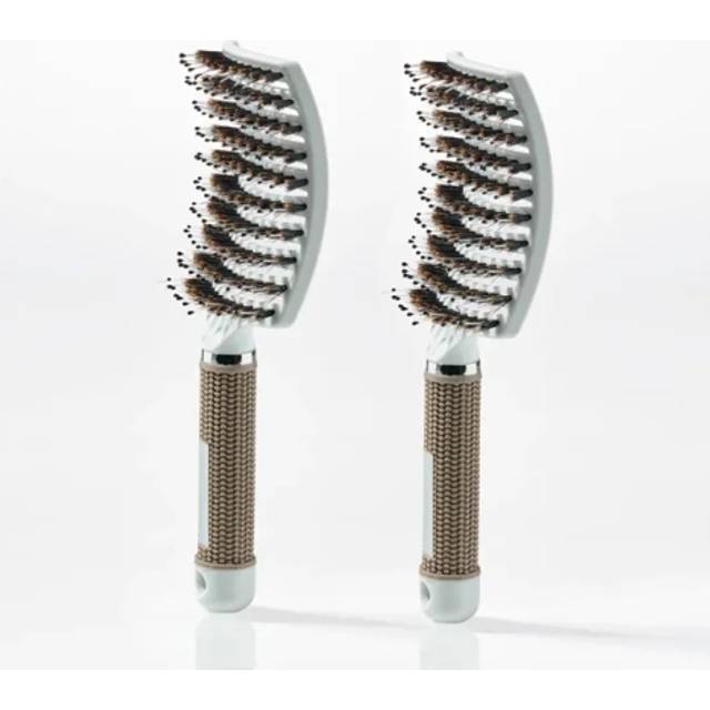 Yuaia Haircare Curved Paddle Brush White 2-pack