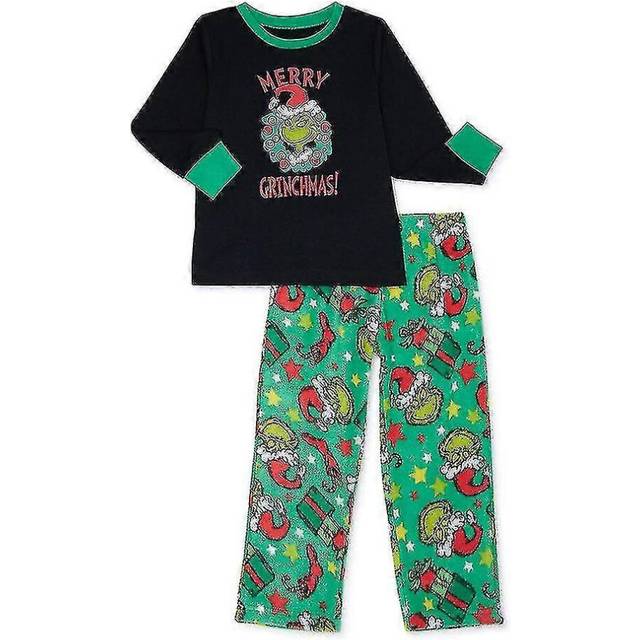 (12-18M, Baby) Christmas Printed Pajamas Set The Grinch Family Matching Loungewear