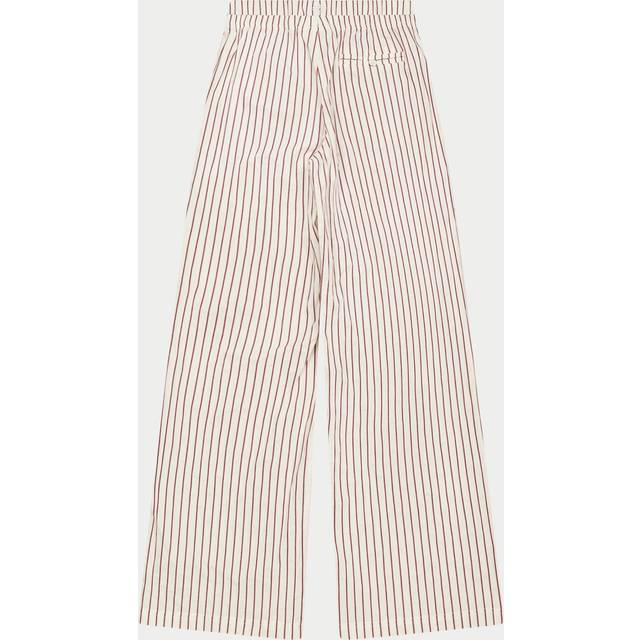 Double Waistband Stripe Trousers - Burgundy