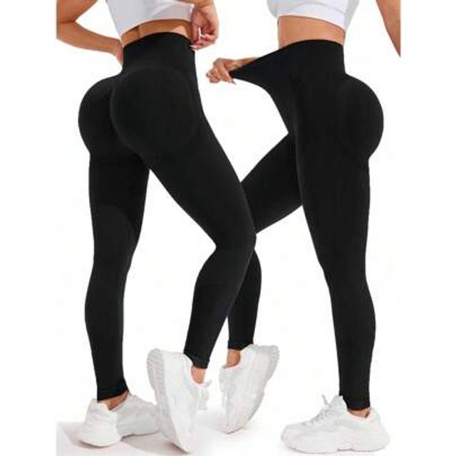 SHEIN 2 Pcs Women Seamless High Waist Slimming High Elasticity Tights Sport Leggings