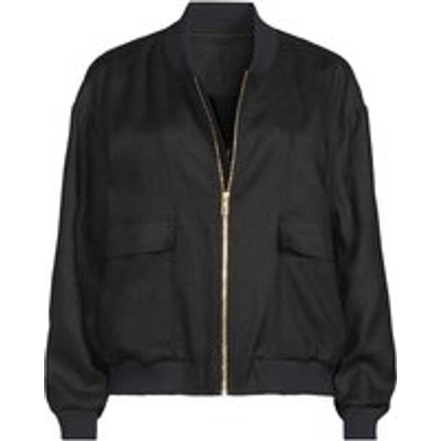 Linen Bomber Jacket - Black - 16-18