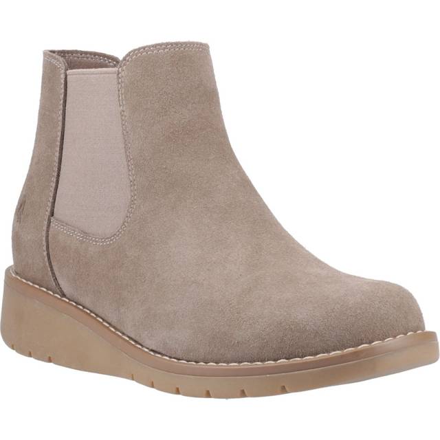(Brown, 7 (Adults')) Hush Puppies Leonie Suede Women's Taupe Flat Chelsea Boots