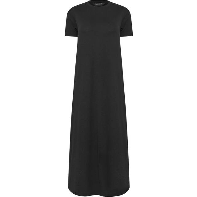 Pixiegirl Petite Black Cotton Tshirt Maxi Dress 18 Pixiegirl | Petite Women's Maxi Dresses