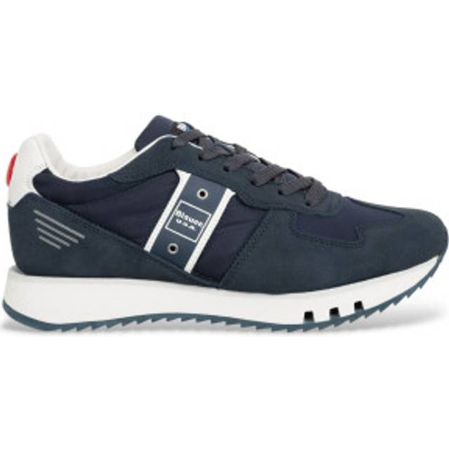 Blauer for man. S5TOKYO01 Leather Sneakers Tokyo01 navy (45), Flat, Laces, Casual
