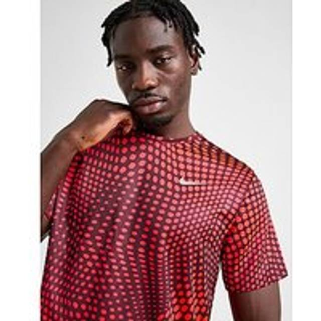 Nike Miler All Over Print T-Shirt - Red - Mens