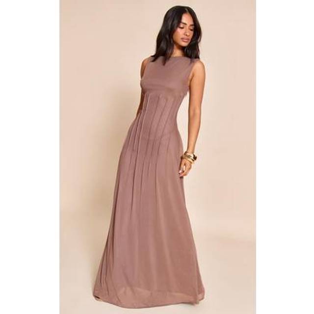 Petite Mauve Front Seam Detail Maxi Dress, Purple - 4