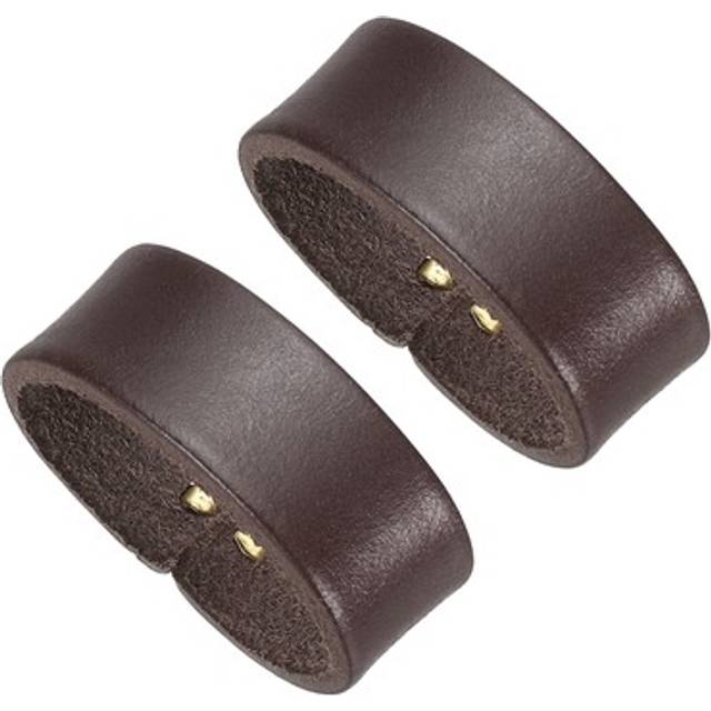 2 Pcs Leather Loop Keeper Belt Keeper For 1.3/1.4 Wide Belts Coffee
