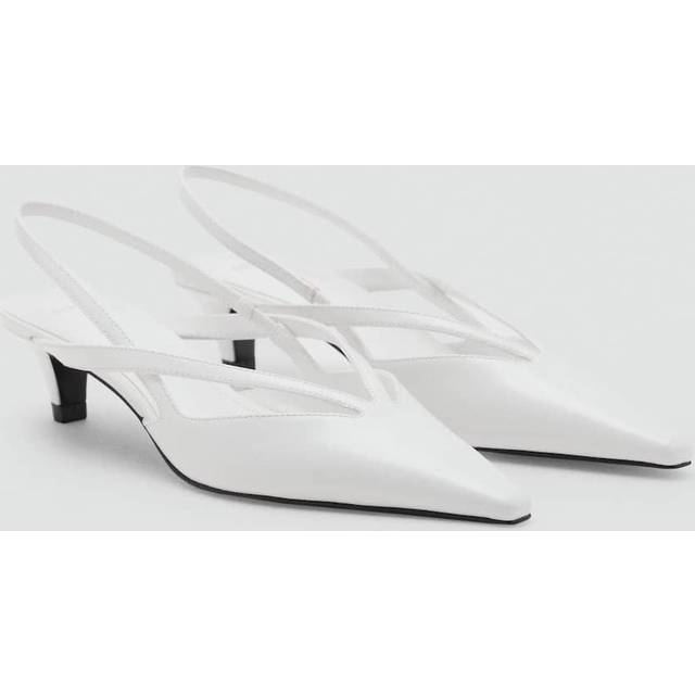Kitten-heel pointed shoes white - Woman - 5 - MANGO - White