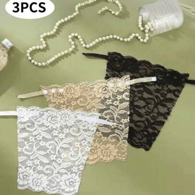 SHEIN Lace Bra Pads Women Bra Insert Anti-Exposure Breast Covering Non-Slip Bra Pads Short Sexy Backless Strapless Seamless Summer Bandeau Bra