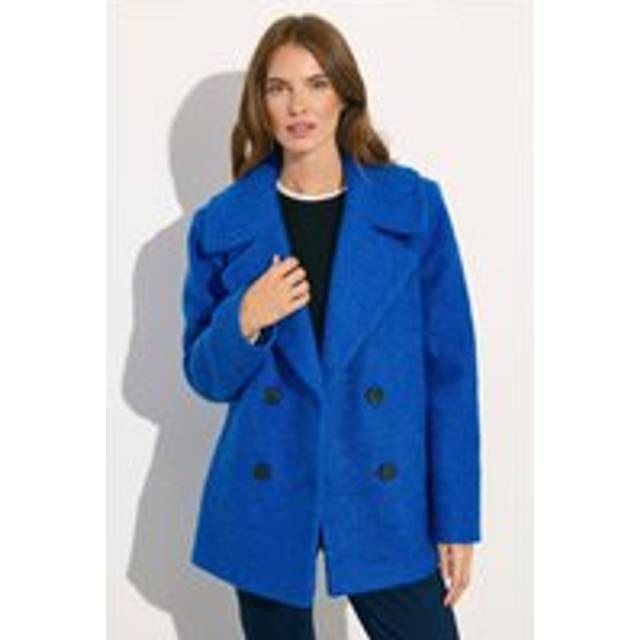 M&Co Cobalt Blue Double Breasted Boucle Jacket 10 M&Co Womens
