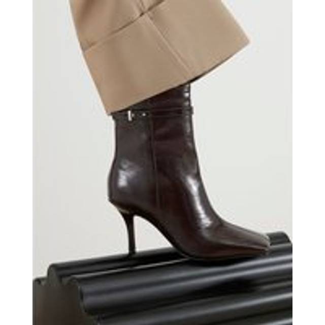 River Island Womens Brown Square Toe Heeled Ankle Boots - 9