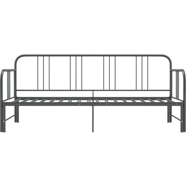 vidaXL Pull-out Sofa Bed Frame without Mattress Grey Metal 90x200 cm