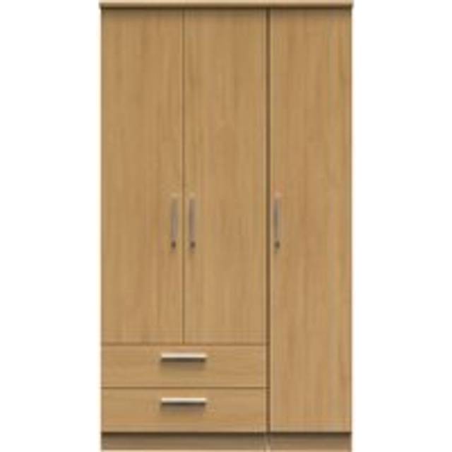 Ready Assembled 2 U Windsor Triple Wardrobe with 2 Drawers (Ready Assembled) in Light Brown