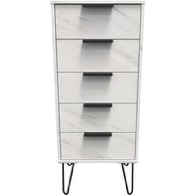 Fuji 5 Drawer Tall Bedside (Ready Assembled) - Off White - One Size
