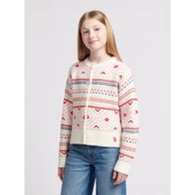 Fair ISLE Cardigan Marshmallow - Off White - 7-8 Years