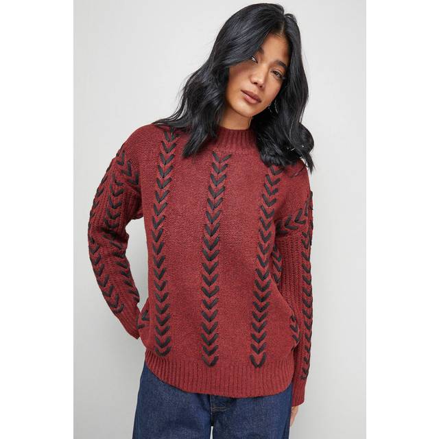 Warehouse Dark Red Jumper Womens Daywear Jumpers & Cardigans