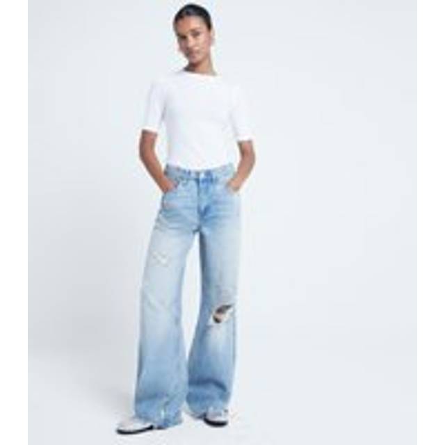River Island Womens White Short Sleeve Plain T-Shirt - 12