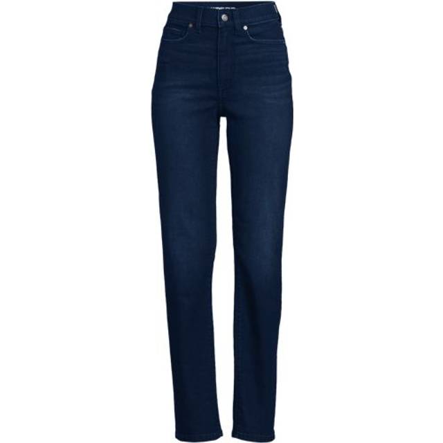 Petite Rail Straight Leg Jeans, High Waisted - Dark Blue - 14-16