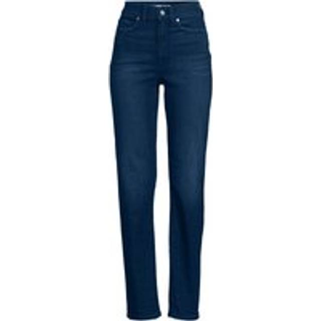 Petite Rail Straight Leg Jeans, High Waisted - Dark Blue - 14