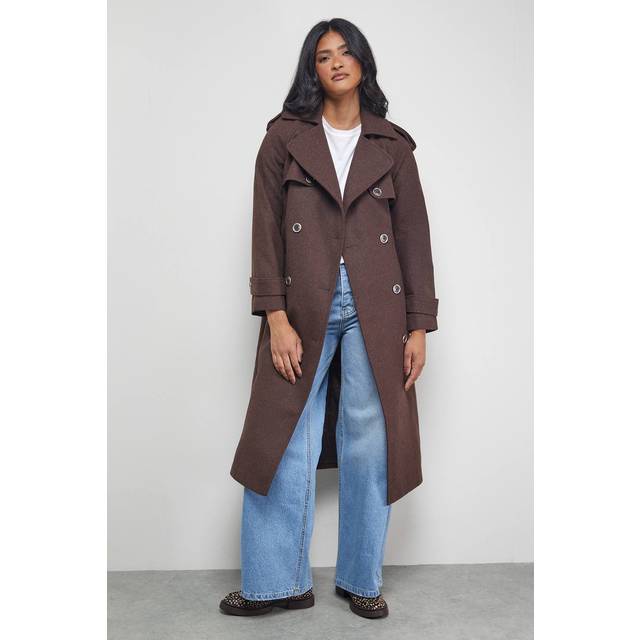 Warehouse Chocolate Coat Womens Daywear Jackets & Coats