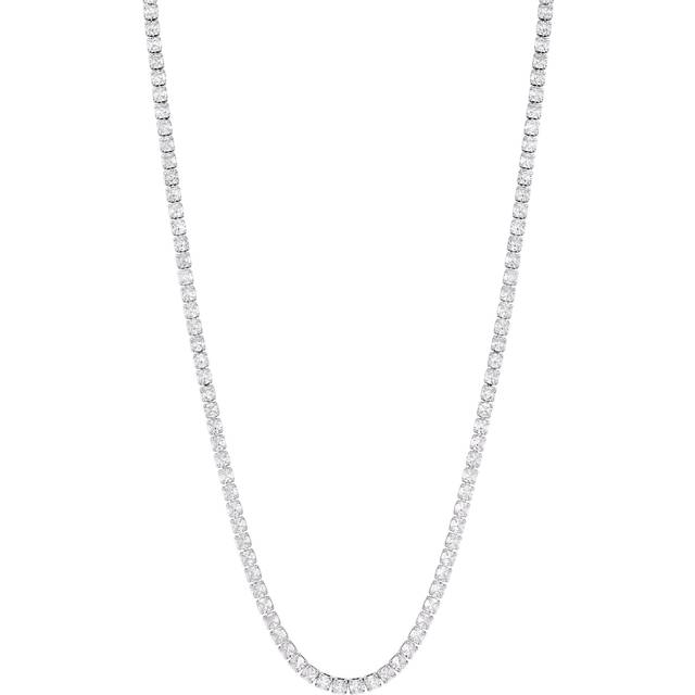 Jon Richard Jon Richard Rhodium Plated and Cubic Zirconia Round Tennis Necklace