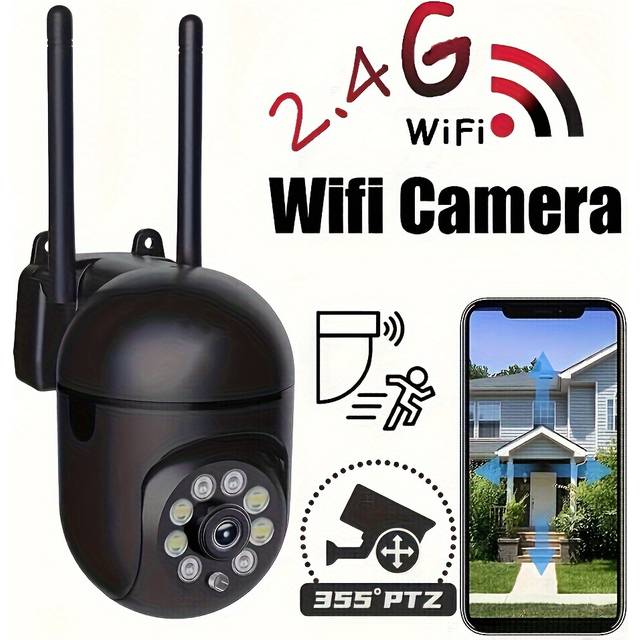 TEMU Outdoor Security Camera, Wifi Network Camera, System, Wide-angle Detection, Audio, Color Night , Ptz 1080p, Video Surveillance Camera