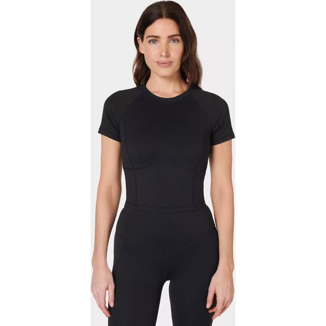Sweaty Betty All Day Active Cropped Stretch-Jersey T-Shirt - L - Black