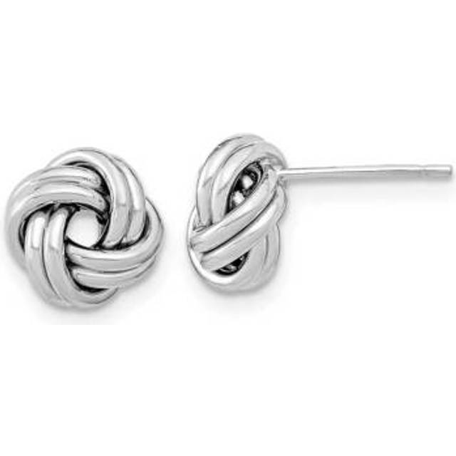 Quality Gold TL1055W 14K White Gold Polished Double Love Knot Post Earrings