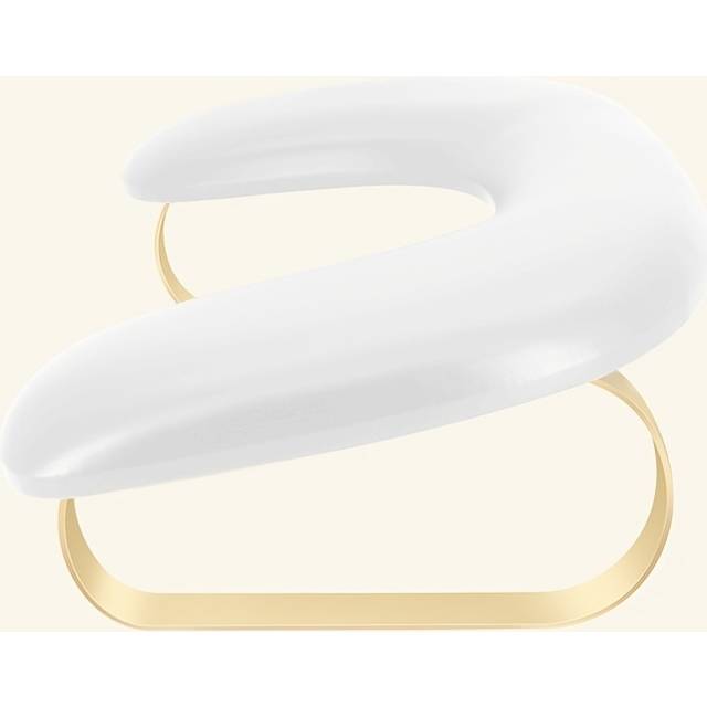 TEMU Ergonomic U-shaped Nail Arm Rest With Detachable Brackets – White & Golden Microfiber Manicure Cushion For Hands, Comfortable Nail Tech Essential Tool For Professional Salon Use