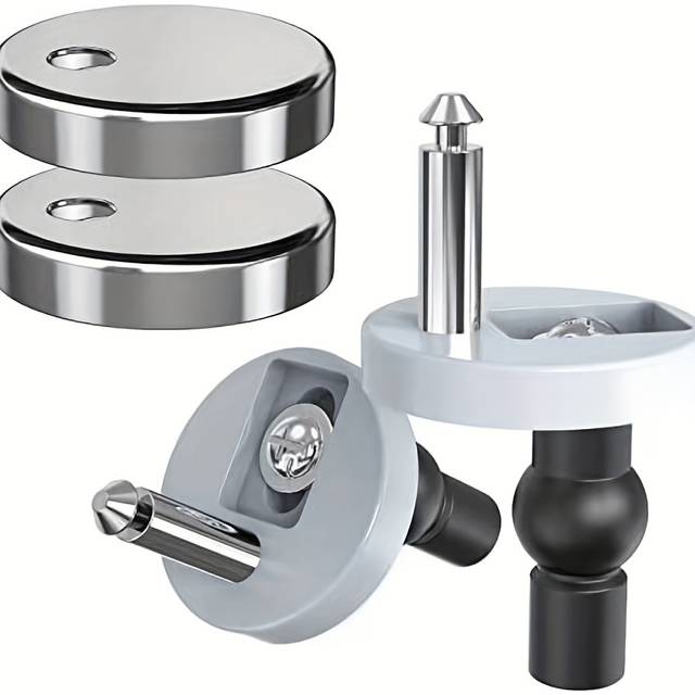 TEMU 2-pack Universal Stainless Steel Toilet Seat Set, Quick Release Installation, Household Hardware, With No-electricity Required For Retailers And Small