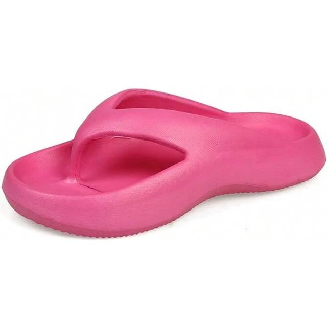 (Grape, 40-41) QYCKABY Fashion Women Beach Flip Flops Thick Sole Wedge Heels Sandals Girls Outdoor Slides Non-Slip Homes Slippers New Flip-Flop