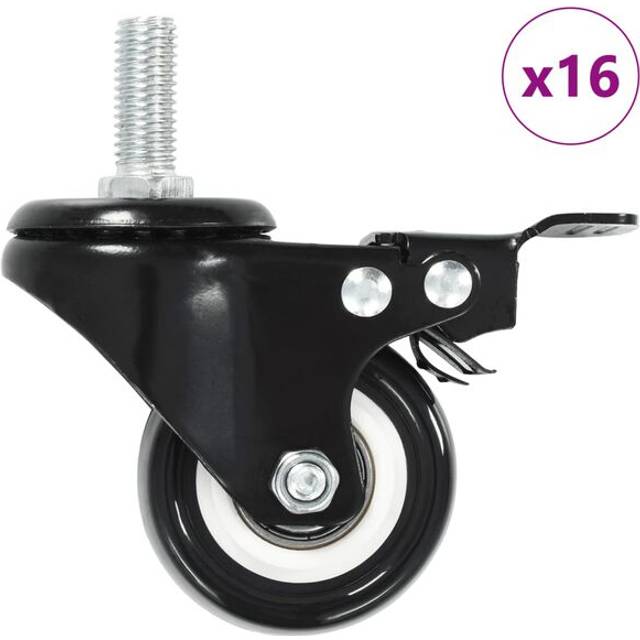 vidaXL 16 pcs Swivel Casters with Brakes 50 mm