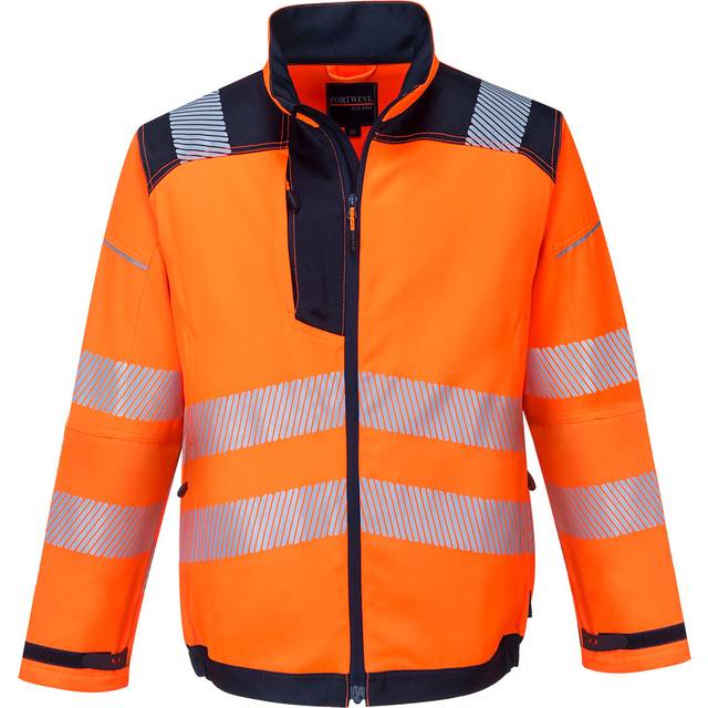 Portwest T500 PW3 Hi Vis Work Jacket Orange / Navy S