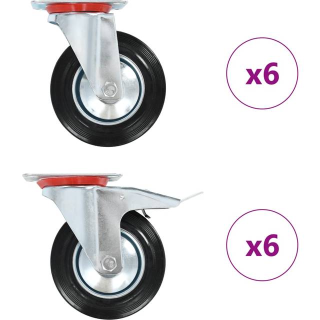 vidaXL 12 pcs Swivel Casters 160 mm