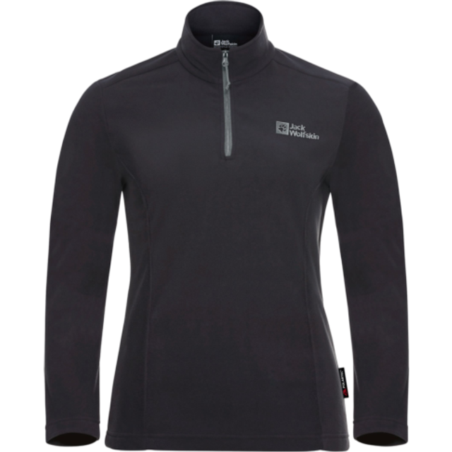 (S, Black) Jack Wolfskin Womens 2022 Taunus Half Zip Lightweight Fleece Pullover Sweater
