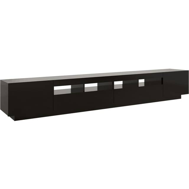 vidaXL TV Cabinet with LED Lights Black 260x35x40 cm