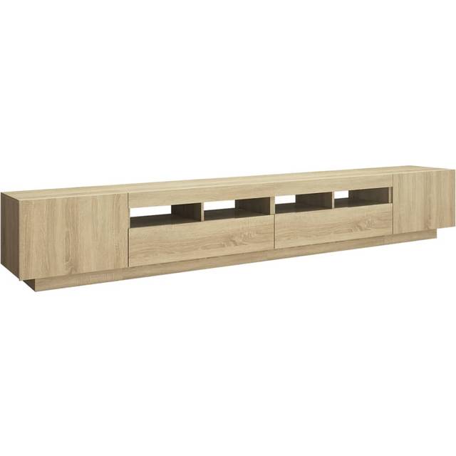 vidaXL TV Cabinet with LED Lights Sonoma Oak 260x35x40 cm - Brown